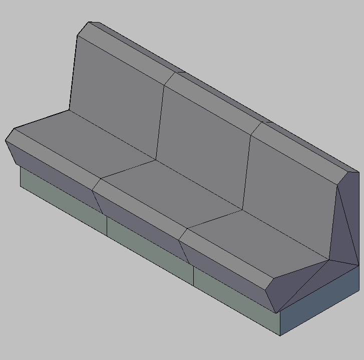 CadProjects Biblioteca Bloques Autocad Sofa 04 Diseño 9 Vista de